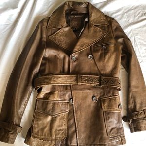 Dark Brown leather jacket from Banana Republic